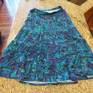 Maxi gonna donna CHICO'S A-Line taglia 3 pull on floreale multicolore - Foto 1 di 12