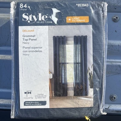 Living Logic Delmar 50" W 84" L Blue Grommet Top Panel NEW - Image 1 of 2