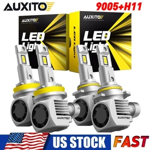 AUXITO 360° 9005 H11 LED Faros Kit Hi Lo Beam 40000LM 6000K Brillante EAC - Imagen 1 de 12