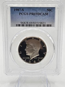 S 50C Kennedy 1987 medio dólar prueba graduación profesional PR69 DCAM  - Imagen 1 de 4