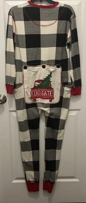 Lazy One Tailgate Unisex Adult Flapjack Christmas Pajamas Long Johns Med E - Image 1 of 4