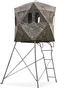 6 Foot Tripod Hunting Tower Blind, 2-Man Stand Elevated, Hunting Gear Equipment - Picture 1 of 7