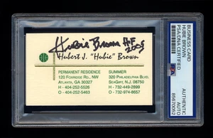 BIGLIETTO DA VISITA FIRMATO HUBIE BROWN PSA/DNA HOF AUTOGRAFATO KENTUCKY COLONELS ABA - Foto 1 di 1