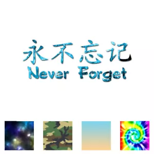 Never Forget Chinese Symbol - Aufkleber Sticker - Mehrere Muster & Größen - ebn2663 - Bild 1 von 25