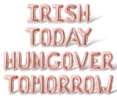 Banner balão carta ressaca irlandês hoje amanhã - Decoração do dia de São Patrício - Imagem 1 de 4