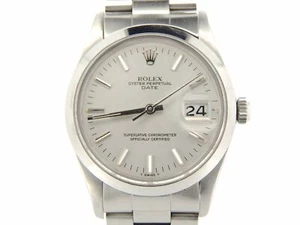 Rolex Date Mens Stainless Steel Watch Silver Dial Oyster Band Quickset 15000 - Picture 1 of 7
