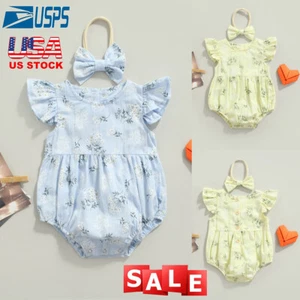 Baby Girl Bodysuit Cotton Romper Soft Jumpsuit Newborn Suit Clothes Summer Cute - Picture 1 of 21
