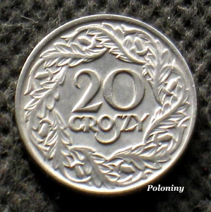 OLD COIN OF POLAND 20 GROSZY 1923 SECOND REPUBLIC (II RZECZPOSPOLITA POLSKA) - Picture 1 of 2