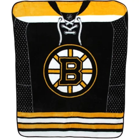 Boston Bruins NHL Northwest Royal Plush Raschel Throw Jersey Design Cover