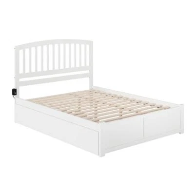AFI Richmond Queen Solid Wood Bed with Twin XL Trundle in White - Image 1 of 4