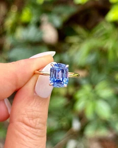 Valentinstag Tansanit Edelstein 925 Sterlingsilber handgefertigter Ring alle Größen - Bild 1 von 6