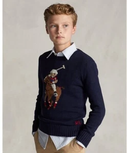 Polo Ralph Lauren Polo Bear Big Pony Jumper Knit Sweater Boys kids 10-12 years - Picture 1 of 10