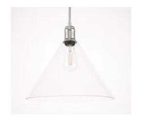 Elegant Lighting LD6229C Hugh Single Light 14" Wide Pendant,Chrome - Picture 1 of 8