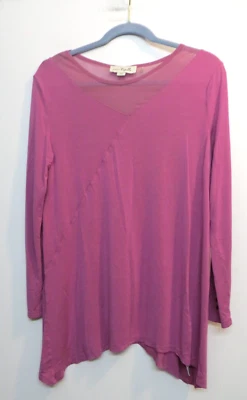 Blusa túnica camisa Simply Noelle para mujer pequeña mediana manga larga rosa malva Foto 1 de 4