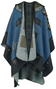 Ghost Cardigan Cape Progressive Rock Band Black Blue Poncho Jacket One Size - Picture 1 of 5