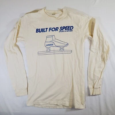 Heavy Screen Stars Cream Laberge Speed Ice Skate Graphic VTG 80s - M TShirt Top - Image 1 of 4