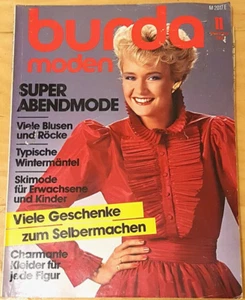 Vintage Burda Magazine November 1982 Full Uncut Sewing Patterns In German 11/82 - Imagen 1 de 11
