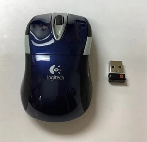 Logitech M525 Wireless Mouse, Blue - Picture 1 of 2
