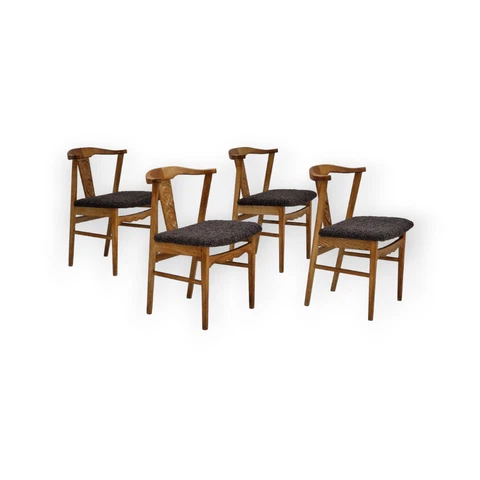 1960s, Danish design by Henning Kjærnulf, set of 4 dinning chairs, oak wood Cover