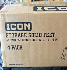 Adjustable Height Solid Feet Set of 4 for Icon roller cabinet Harbor Freight - Picture 1 of 7