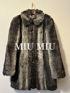 Women's 00s PU Leather Fur Coat by MIU MIU From Japan - Picture 1 of 10