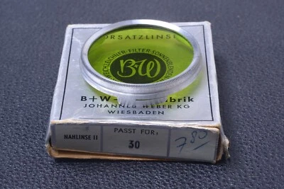 ✅ B & W SCHNEIDER GREEN 2X 30MM FILTER GENUINE LENS OR CAMERA PUSH W/ BOX 102-1 - Image 1 of 2