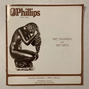 Phillips New York Art Nouveau Deco Ceramics Auction Catalog 1980 Brandt Lalique - Picture 1 of 7
