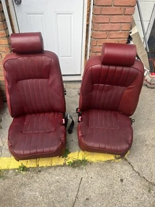 1989-1994 JAGUAR XJ6 GENUINE COMPLETE SET OF FRONT & BACK RED LEATHER SEATS OEM - Picture 1 of 7