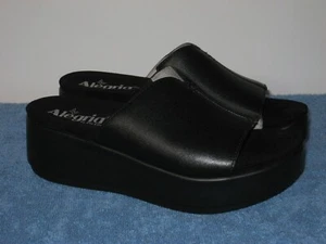 New Women's Alegria Triniti Flatform Wedge Slide Sandals Coal Black 36M US 6-6.5 - Picture 1 of 6