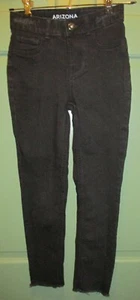 Arizona Jean Girls Black Regular Frayed Hem Adjustable Waist Jeggings Size 7 - Picture 1 of 9