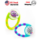 New Flip & Grip Rattle 2 Pack Developmental Toy Beads Spinning Baby Toddlers