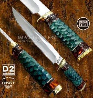Model # 5875 Impact Cutlery Custom Bowie Knife with D2 Steel Blade Camel Bone - Image 1 of 4