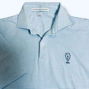 Camisa Polo Holderness Bourne Para Hombre M Golf Performance Azul Rayas - Imagen 1 de 9