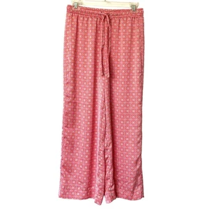 J.Crew Wms Small Pfirsichrosa Satin Geometrisch Cropped Pyjamahose Loungewear - Bild 1 von 8