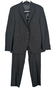 Kenneth Cole Reaction Suit Mens Size 40S 32x30 Black Slim Fit Techni-Cole NWOT - Picture 1 of 13