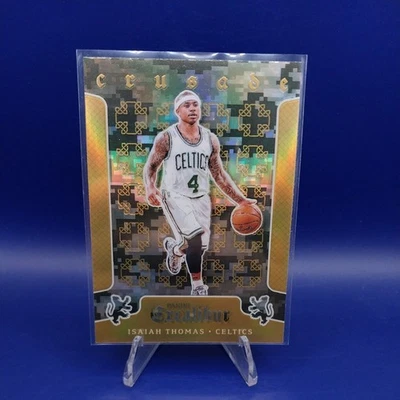 2015-16 Panini Excalibur Isaiah Thomas Crusade Gold Refractor Celtics - Image 1 of 2