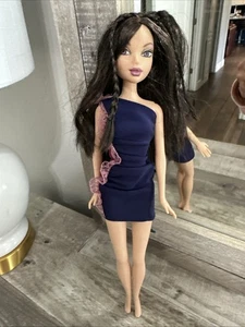 MY SCENE Nolee MY CITY MY STYLE Braided Dark Brunette Hair Doll Purple Eyes - Picture 1 of 4