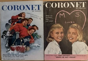 1959 January February Lot Of 2 CORONET MAGAZINE Vintage History Tales Humor - Imagen 1 de 1