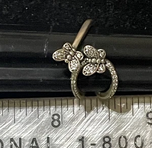 Pandora ALE Sterling Silver Sparkling Butterfly Open Size 6.5  Ring - Picture 1 of 5