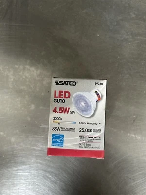 Satco S9380 4.5W =35W MR16 LED 40° Beam 3000K Warm White 120V Twist & Lock GU10 - Image 1 of 4