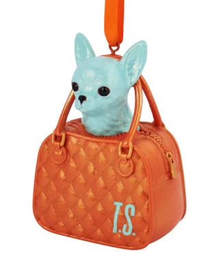 TOY CHIHUAHUA BARKING AT ME FROM A TINY PURSE ORNAMENT Taylor Swift Presale - Image 1 of 2
