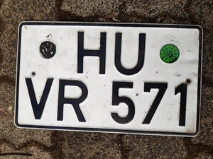 Altes DIN Kennzeichen,Nummernschild, TÜV 1982, HU HANAU, Hessen, Bei Frankfurt - Bild 1 von 1