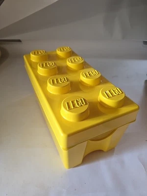 LEGO Estuche de Ladrillos de Almacenamiento 8 Pernos Grande Amarillo Contenedor Plástico Contenedor Vacío 14x7x10 Foto 1 de 4