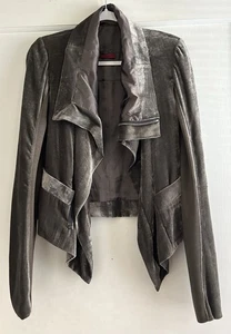 Rick Owens Ikram Velvet Zip Front Moto Jacket Size S M - Picture 1 of 7