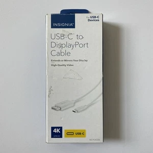 Insignia - Usb-C To Displayport Cable - 6ft - White (NS-PCKCD6) - Picture 1 of 2