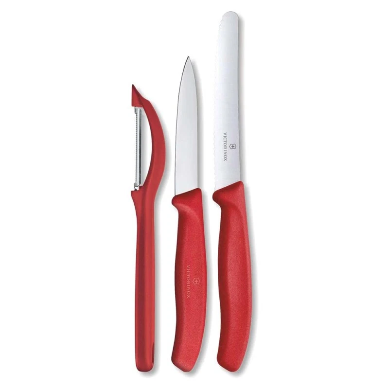 SET 3 COUTEAUX VICTORINOX OFFICE SWISS CLASSIC ROUGE COLLECTION MILITAIRE SURVIE