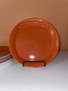 Rachael Ray ROUND & SQUARE - 8.5" Orange Salad Dessert Plates - H019 - Set Of 4 - Picture 1 of 6