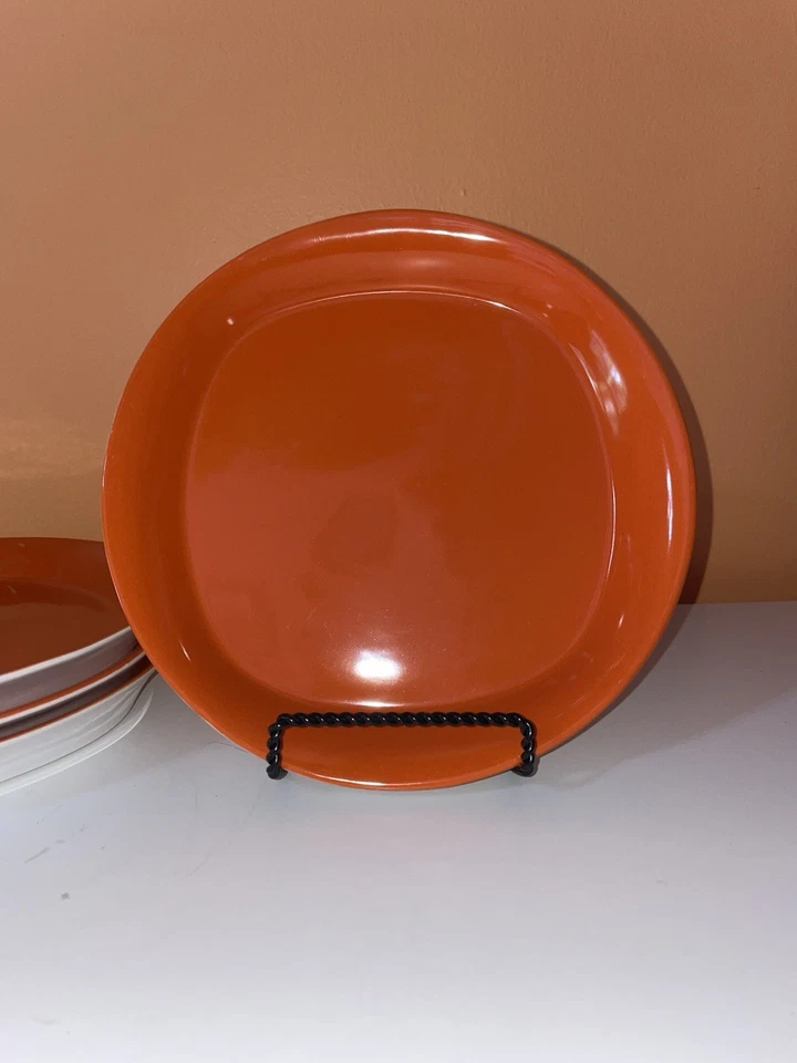 Rachael Ray ROUND & SQUARE - 8.5" Orange Salad Dessert Plates - H019 - Set Of 4 - Image 1 of 4
