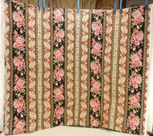 Floral Border Stripe 2006 NTT Inc. Fabric Traditions Pre-Quilted 44" x 72" - Picture 1 of 4