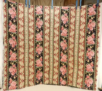 Floral Border Stripe 2006 NTT Inc. Fabric Traditions Pre-Quilted 44" x 72" - Image 1 of 4